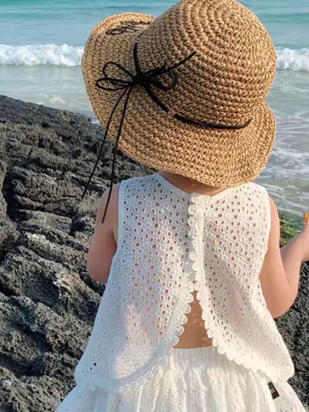 White Eyelet Top and Skirt Set